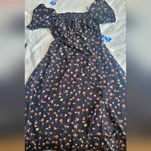 Shein Women's Floral Split Midi Dress
